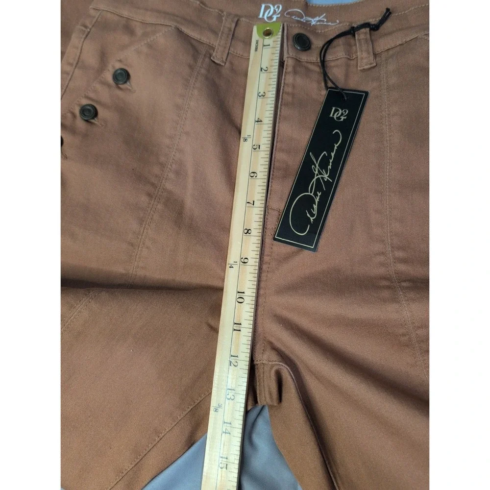 DG2 by Diane Gilman Rust Brown Pants Stretch Boot-Cut Women's Jeans Size 12T NWT